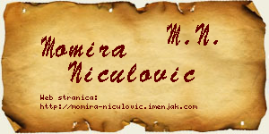 Momira Niculović vizit kartica